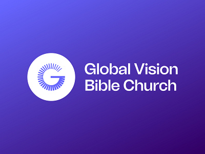 Global Vision Bible Church - Rebrand bible blue blurple brand branding church g globe identity logo purple type typography