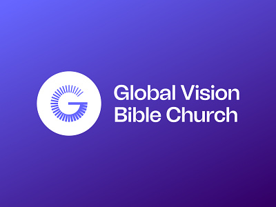 Global Vision Bible Church - Rebrand bible blue blurple brand branding church g globe identity logo purple type typography
