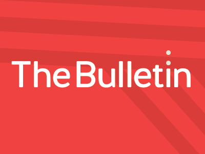 The Bulletin brand bulletin halis logo red rounded type