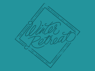 Winter Retreat Badge badge custom diamond hand lettering type typography