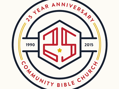 25th Anniversary Badge 25 anniversary badge brand church circle logo stamp