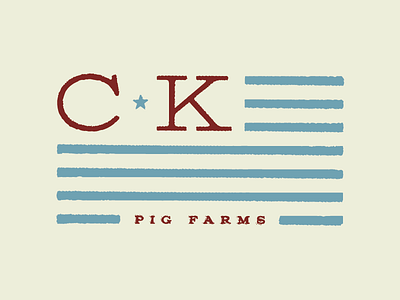 C&K Pig Farms america c farm flag initials k pig stars stripes usa