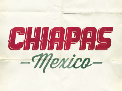 Chiapas Mission Trip folded green mexico overlay paper red texture
