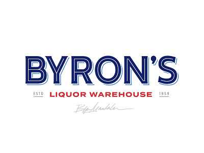 Byron's Logo alcohol brand branding liquor logo logo design warehouse