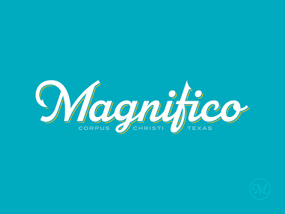 Magnifico Logo boat brand branding fishing hook logo ocean type typography water