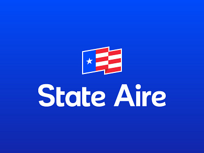 State Aire Logo air america branding design flag hvac identity logo star state stripes texas
