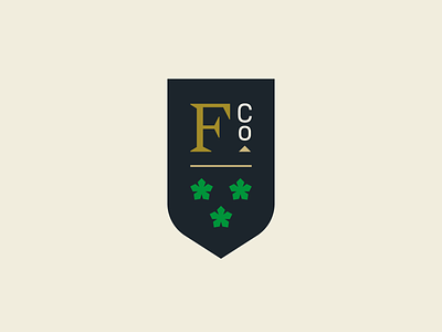 F Co. Crest badge brand branding collegiate crest logo shield