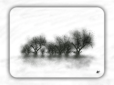 Trees pencil sketch graphic design illustration sketch