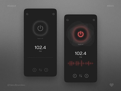 On/Off Switch | Radio app 0015 app creative dailyui dark darkmode design figma minimalism product design radio ui uidesign uiux design ux web design