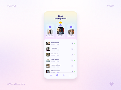 Leaderboard | Mobile App | Daily UI app design figma fun minimalism mobile product design ui uidesign ux visual design
