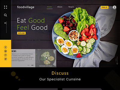 Foodvillage branding design food ui web xd xd animation xd design