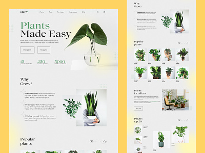 Plants Website design ui ui ux userinterface webdesign website