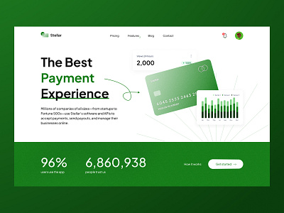 Banking Landing Page banking card design green illustration logo ui uiux uiuxdesign ux webdesign