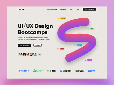 Design Bootcamps Landing branding design gradient illustration landing logo ui uiux uiuxdesign webdesign website