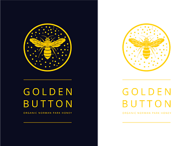 Golden Button bee branding branding character design digital art digital painting graphic design honey illustration line art logo nature typography ui vector