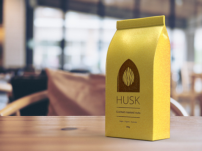 Husk nuts package concept packaging packing simple yellow