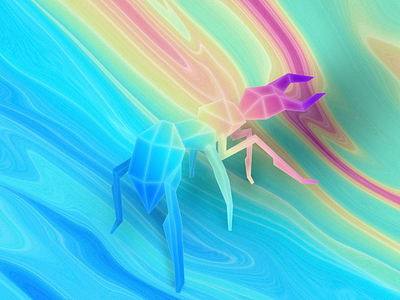 Rainbow Ant artwork digital art grain illustration rainbow