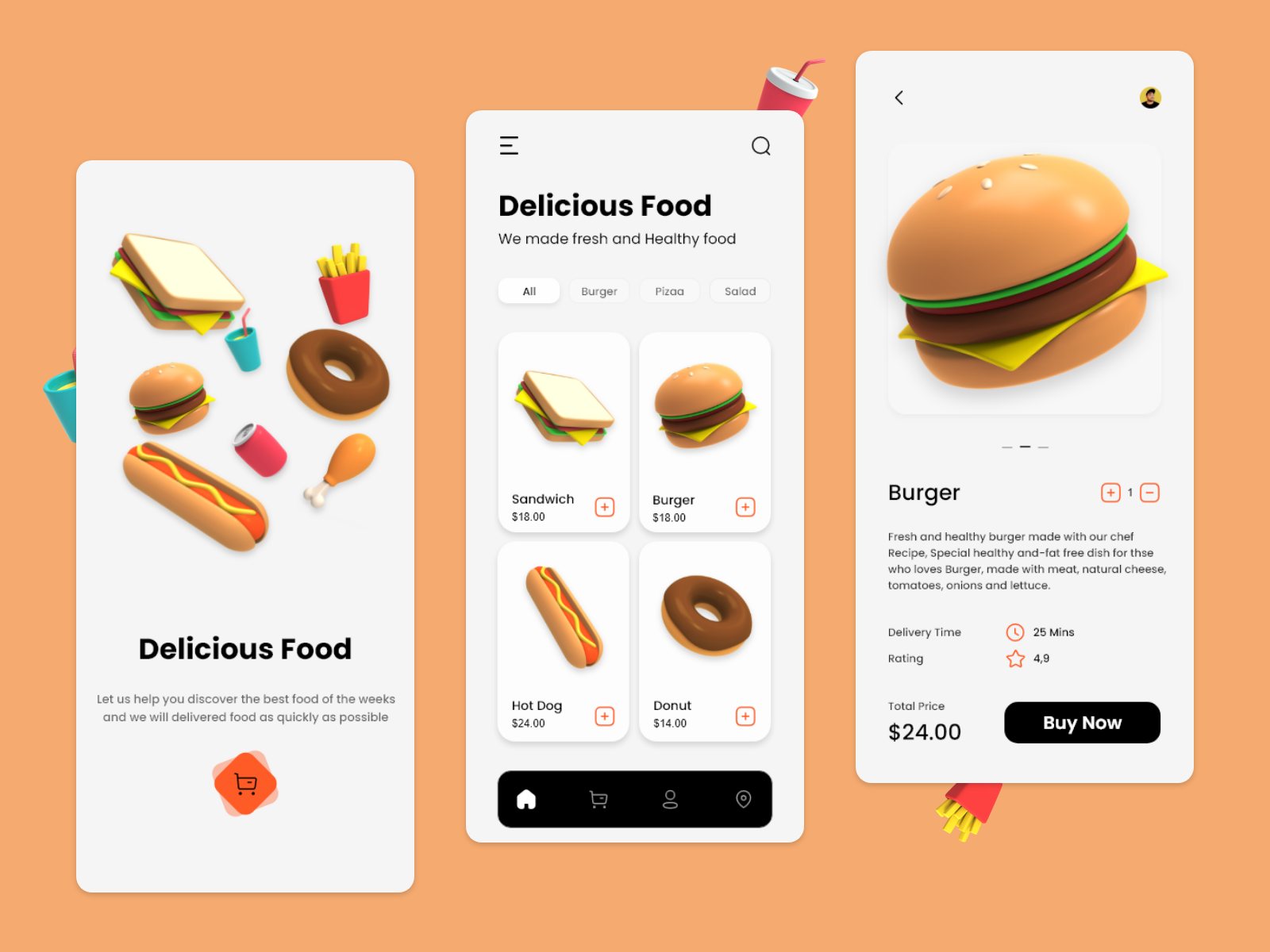 Food Delivery App by Mariam Rtveladze on Dribbble