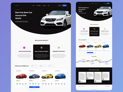 Car rent Landing page design car carrent clean clean ui design homepage landing page rent ui uidesign ux uxdesign website design