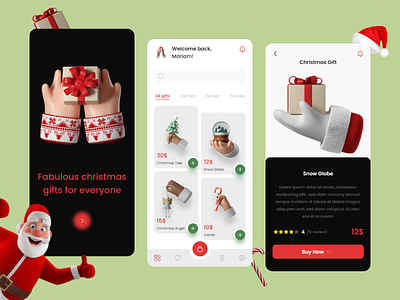 Secret Santa App Design 🎁 2022 app design christmas clean clean ui design mobile app new year secret santa ui uidesign ux uxdesign