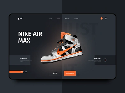 Nike - Sneaker Store website clean design landing page nike nike store design sneaker website store ui uidesign ux uxdesign website