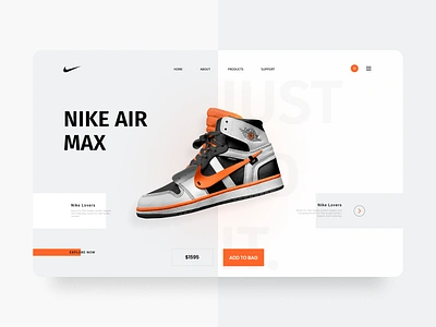 Nike - Sneaker Store website clean clean ui design landing page nike nike store design snekaer website ui uidesign ux uxdesign website