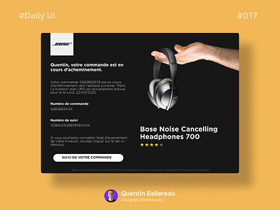 Daily Ui 017 - Email Receipt bose commande dailyui design email music receipt redesign ui ui design ux ux design