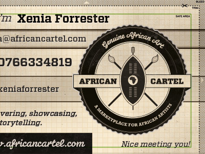 African Cartel Business Card Design africa african cartel art business card