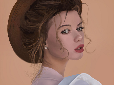 girl with a hat design digitalart drawing illustration portrait