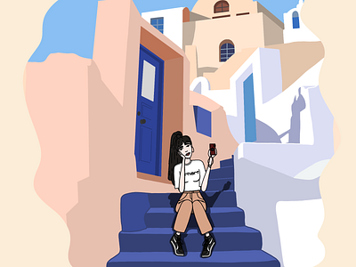 Just a tourist 📸 2d character design city design digital art girl graphic design illustration poster procreate women
