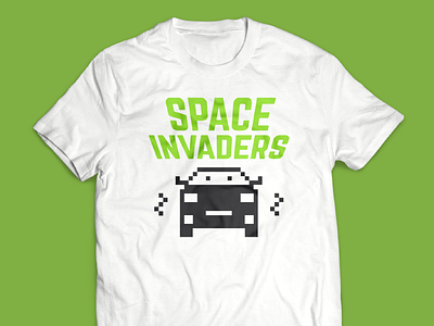 Space Invaders T-shirt 80s arcade car game parking pixel space invaders tshirt