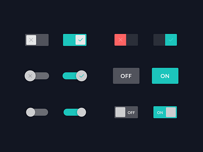Toggle buttons by Joanne Kim Milnes on Dribbble