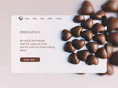 Indulgence: We don't Judge we just Idulge branding chocolate bar desert bar figma landing design landing page design ui uidesign uiuxdesign ux web design