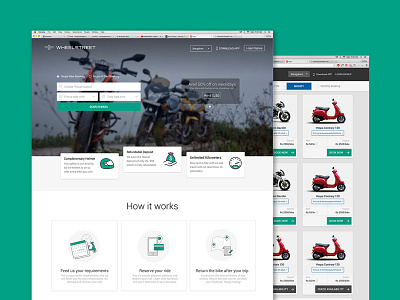 Website screen for Bike renting Portal