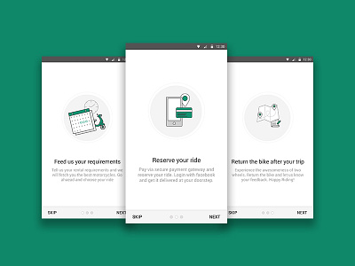 Onboarding Screens for Bike rental Mobile app app bike intro mobile onboarding rental splash