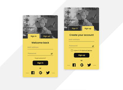 To-do app sign in/sign-up dailyui dailyuichallenge pantone pantone2021 sign in sign up todo app yellow