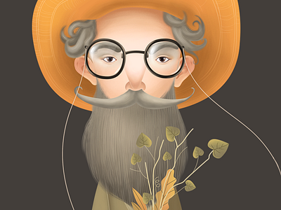 Old man character design illustration