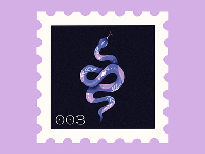 Purple Snake branding design flatillustration icon illustration logo procreate stamp ui vector