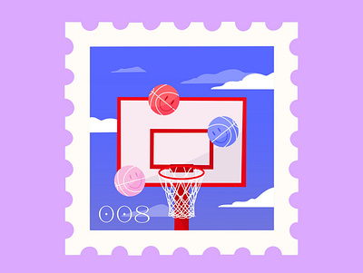 Throwing Smiles basketball design flatillustration icon illustration procreate smiley stamp vector