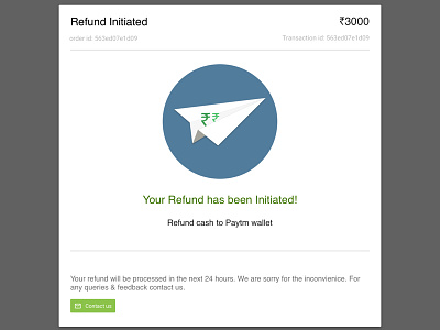 Refund Initiated Emailer money refund email plane