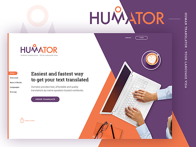 Humator App application design language microsite translate website