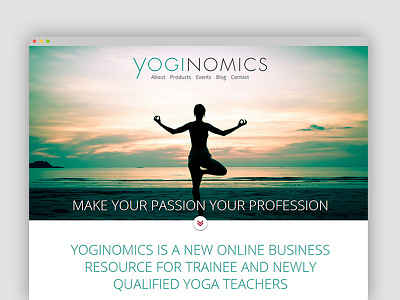 Yoginomics home page web design wordpress