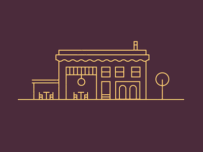 Lil' Restaurant architecture building cafe illustration restaurant scene