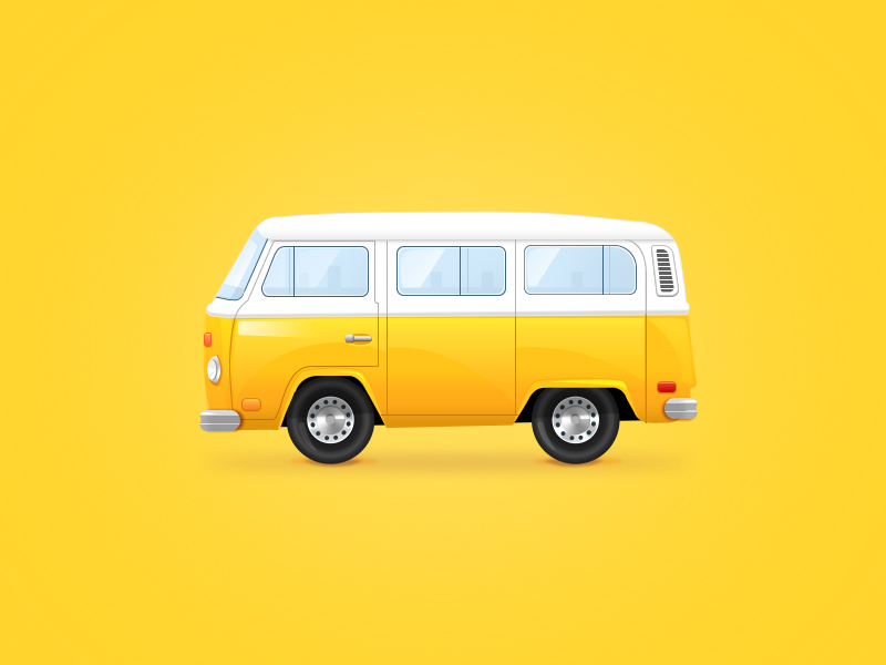 A yellow bus by Tina tian on Dribbble