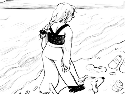 Beach Walk character design comics digital art digital illustration digital illustrations drawing illustration