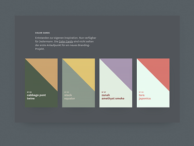 Color Cards colors dark dark ui fluid inspire minimal webdesign