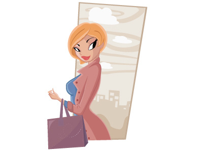 Woman Shopping bag beautiful cartoon girl illustration shopping vector woman young