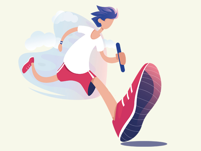 Sport RelayRace design summer relay race character flat illustration vector sport
