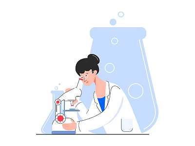 laboratory character design flat illustration laboratory medicine woman