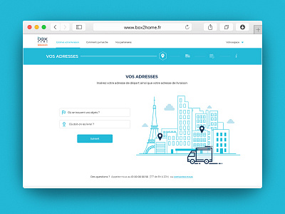 Box2home website Reskin " delivery order " 2d design art director delivery gps illustration order shipping tracker ui ux design